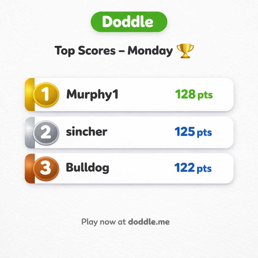 🏆 Top Scores – Monday