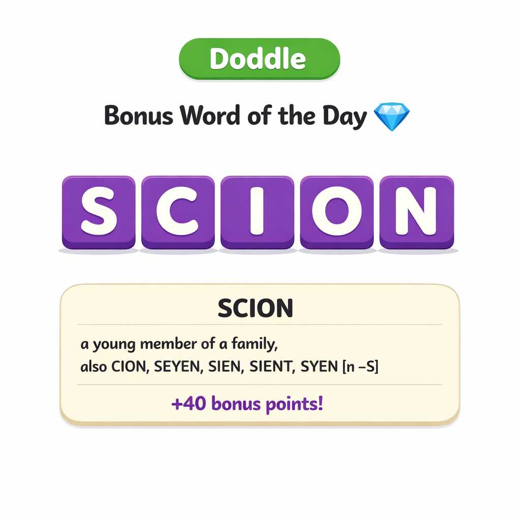 💎 Today’s Bonus Word: SCION (+40)