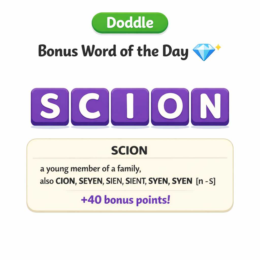 💎 Today’s Bonus Word: SCION (+40)