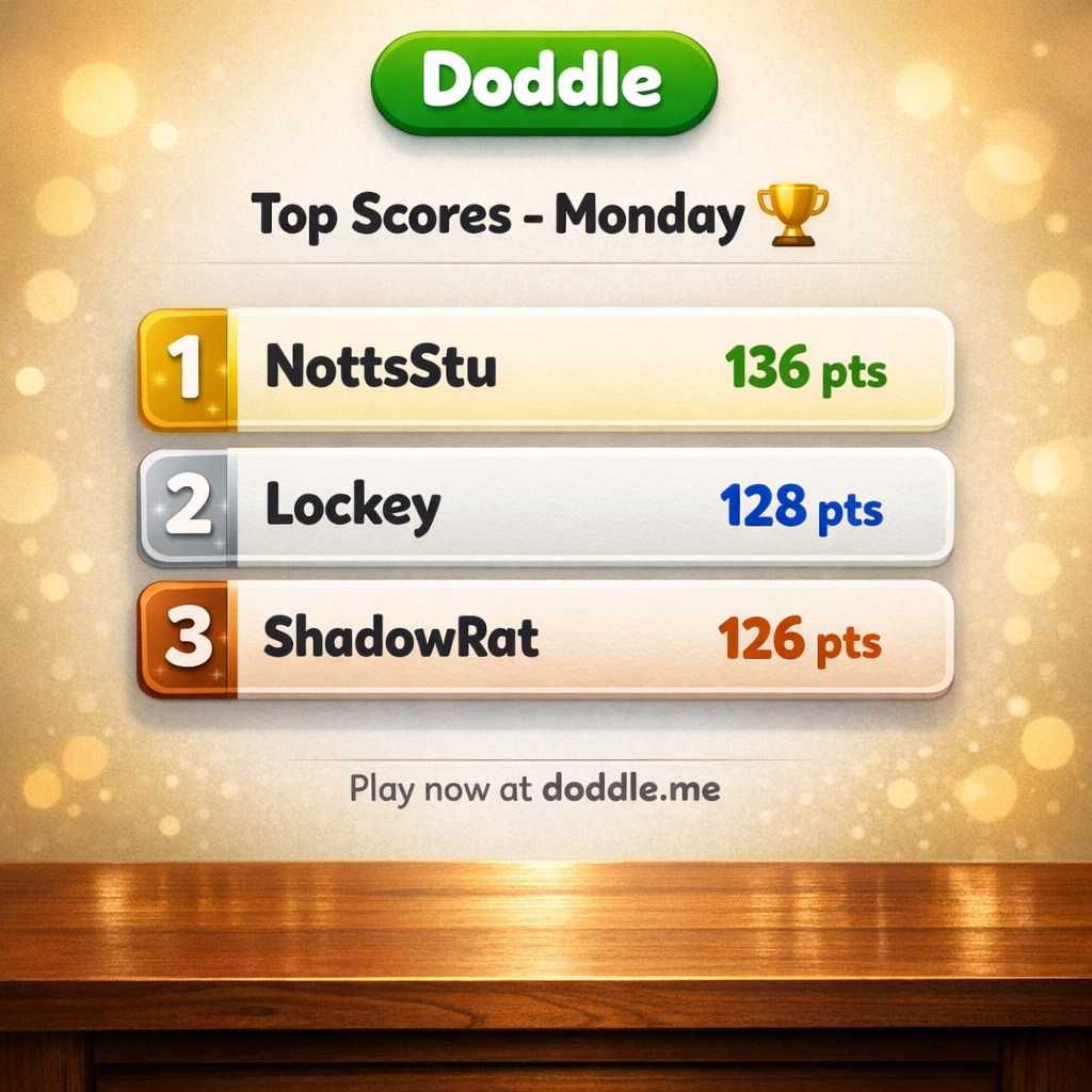 🏆 Top Scores – Monday